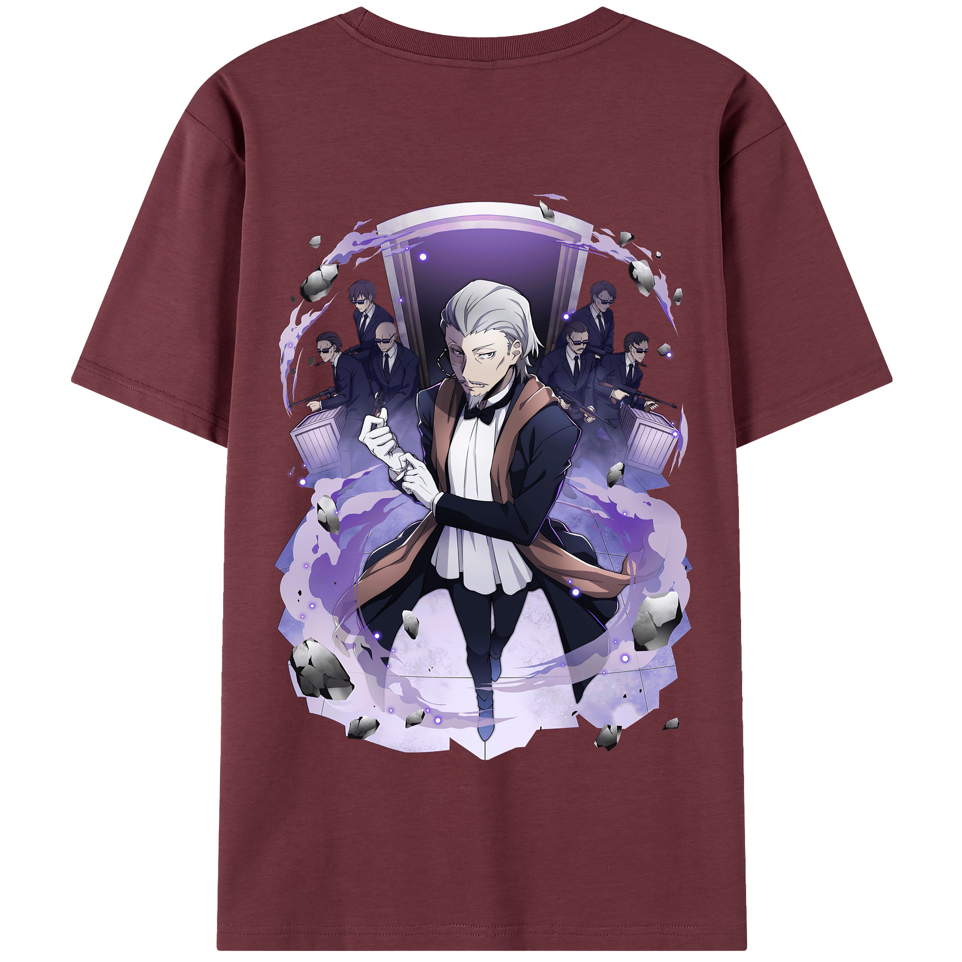 （画像用） 文豪ストレイドッグス Bungo Stray Dogs 綿100％半袖Tシャツ（背面プリント）